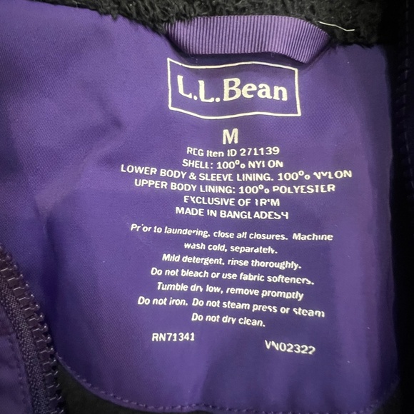 L. L. Bean Women's Warmer Winter Jacket, Purple Size Medium - Picture 4 of 14
